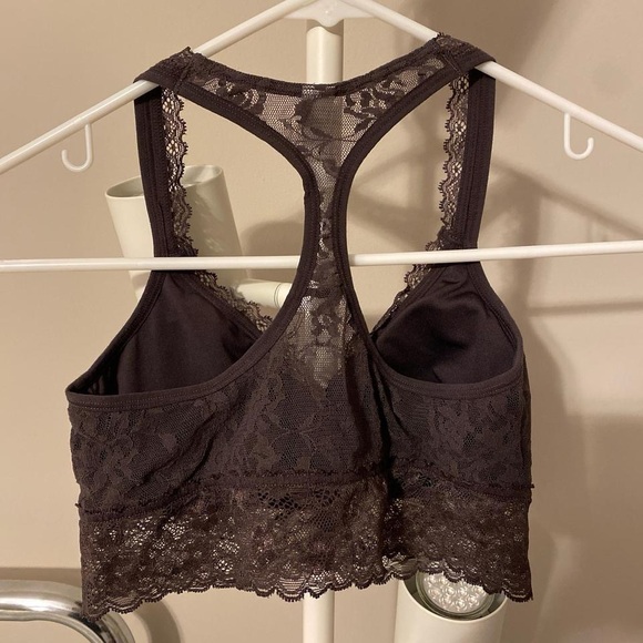 DKNY Lace Racerback Bralette - Charcoal Gray - Picture 3 of 4